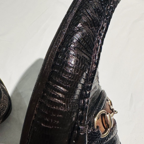 Gucci Lizard Dark Brown Men\'s Brixton Loafer Size 10.5 main image 14